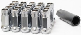 Muteki SR48 20 piece Lug nuts set - Silver 12x1.50