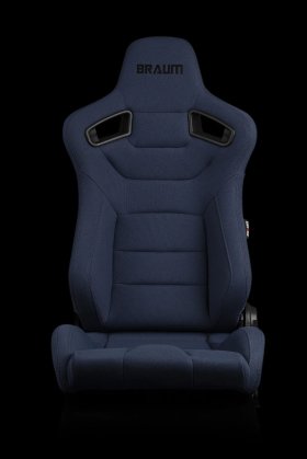 Braum Elite Blue Cloth Sport Reclining Seats -Black Stitches - Pair