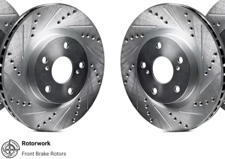 (image for) Rotorworks Genesis G70 Zinc Coated Drilled & Slotted Rotors REAR Pair 2018 – 2023