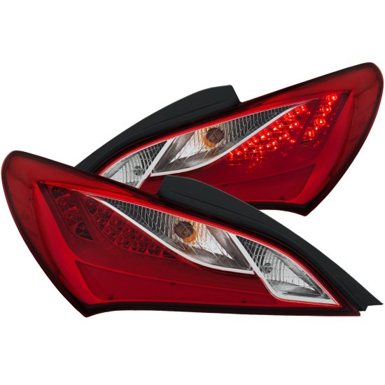 (image for) ANZO GENESIS COUPE CHROME HOUSING CLEAR LENS LED TAIL LIGHTS 2010 – 2016