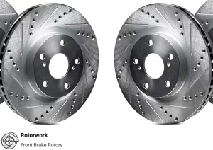 Rotorworks Veloster N Zinc Coated Drilled & Slotted Rotors FRONT Pair 2019 – 2022