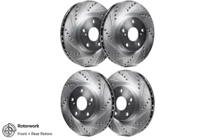 Rotorworks Genesis Coupe Brembo Drilled & Slotted Zinc Coated Rotors REAR Pair 2010 - 2016