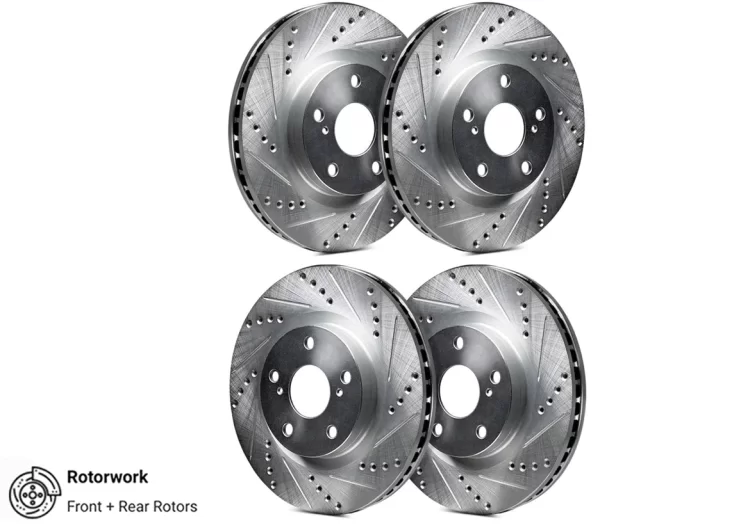 (image for) Rotorworks KIA EV6 Zinc Coated Drilled & Slotted Rotors REAR Pair 2022 – 2023